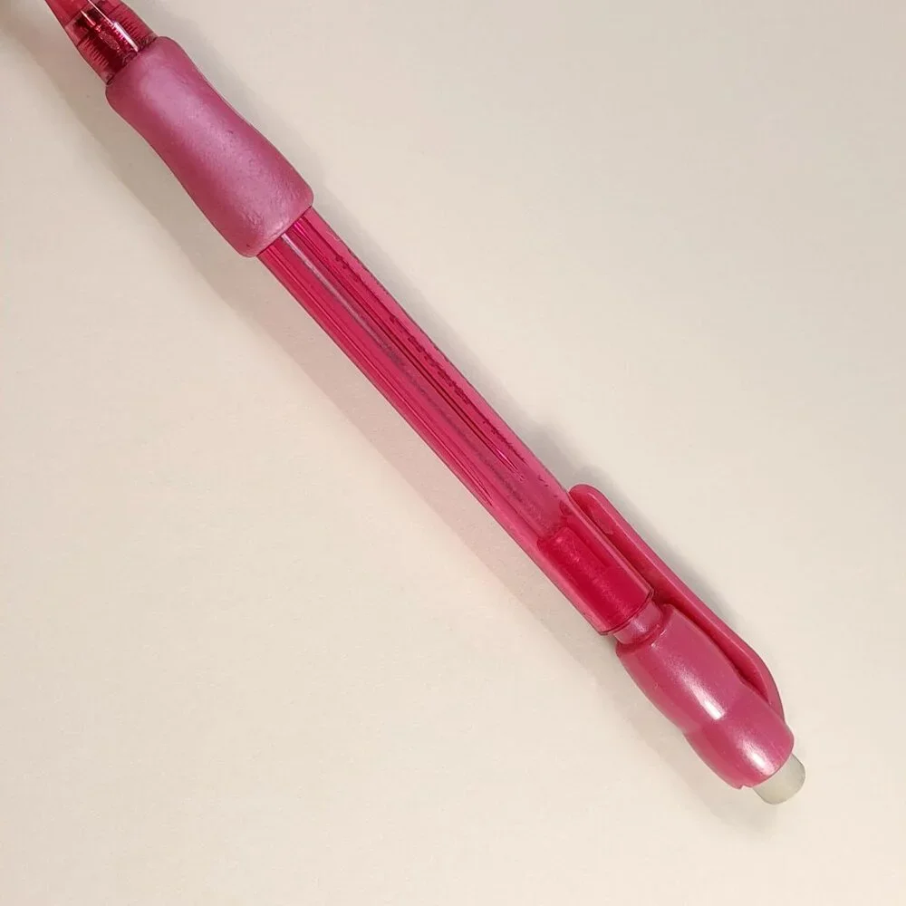 PENTEL CHAMP‎ AL15 MECHANICAL Pencil pink Transparent clear .5mm eraser Vintage
